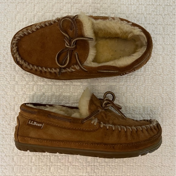 L.L. Bean Shoes Ll Bean Wicked Good Moccasin Shearling Suede